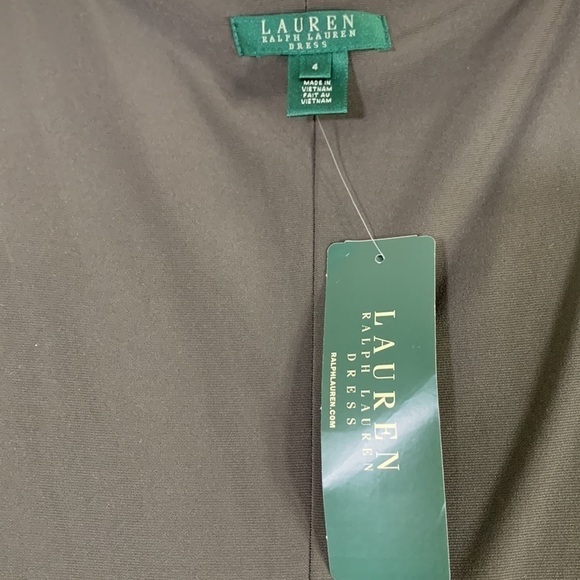 NWT. Lauren Ralph Lauren 4 Shimmer Coal Floral Lace Sequin Sheath Dress. - Picture 2 of 11